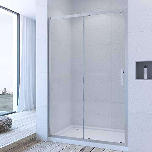 Duschtür Nische 160 cm Schiebetür Dusche Duschschiebetür Nischentür Nischenschiebetür Duschabtrennung Duschwand Glas 185 cm höhe