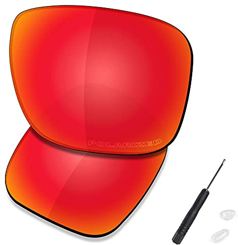 Saucer Premium Ersatzgläser für Oakley Holbrook Metal OO4123 Sonnenbrillen High Definition - Fire Red Polarisiert
