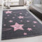 Teppium Kinderteppich für Jungen und Mädchen Sterne Muster 120 x 170 cm Pink - Kurzflor Waschbarer Teppich Extra Weich und Antiallergen - Teppich für Kinderzimmer, Babyzimmer und Spielzimmer