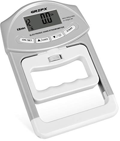 Dinamometro Digitale a Mano Misuratore di misurazione della Forza dell'impugnatura Acquisizione Automatica Potenza dell'impugnatura Elettronica 198 libbre / 90 kg, Grigio