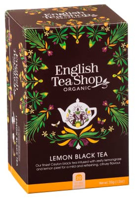 English Tea Shop® | Tè Nero Biologico Limone & Citronella | Black Tea Limone | Ceylon Tea al Limone in Filtri | 20 Bustine di Tè Nero (35 Gr)