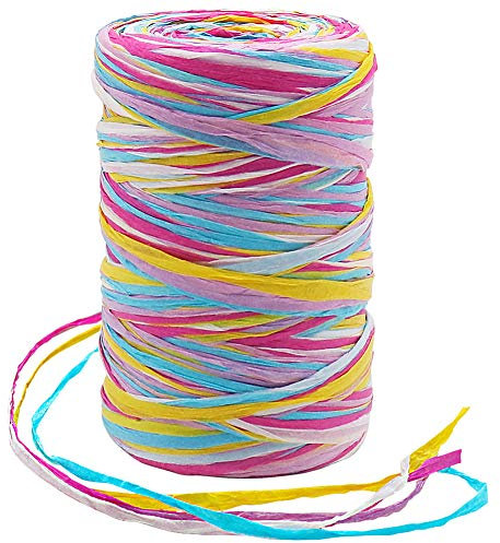 Vivifying 100m Bast Band, Mattes Papierband für Geschenkband, für Hochzeit Dekoration, Geschenk Verpacken, Basteln, Weihnachten, Geburtstag, Party