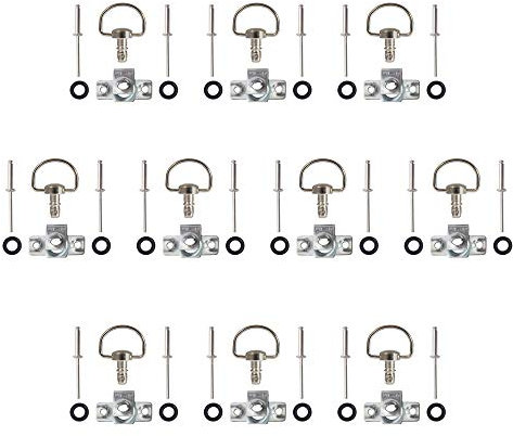 Oldbones Lot de 10 fixations de carénage de course de moto à dégagement rapide 1/4 de tour de type B 14 mm Argenté