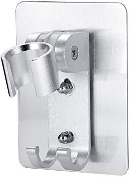 1 support de pommeau de douche adhésif réglable pour baguette de douche à main support mural avec 2 crochets de suspension pour pommeau de douche salle de bain et baignoire