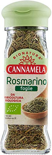 Cannamela - Linea Bionatura, Rosmarino in Foglie Bio, Confezione da 30g. Ideale per arrosti, carni, pesce, focacce e patate