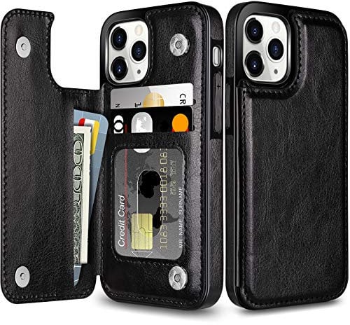 Coolden for iPhone 11 Pro Max Case Wallet Case Cover Shockproof Case with Card Holder Slot Flip Folio Soft PU Leather Magnetic Closure Protective Case Cover for iPhone 11 Pro Max 6.5 inch (Black)