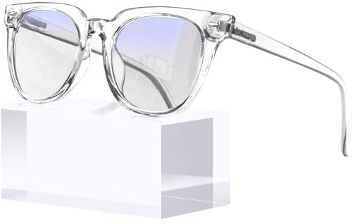 KANASTAL Blaulichtfilter Brille Ohne Sehstärke TR90 Anti Blaulicht Brille Herren und Damen Transparent Rahmen Blaufilter Brille Entspiegelt für PC/Handy/TV/Gaming UV 400 Schutz
