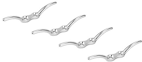 10,2 x 11,4 cm Bootsseil Klampen 316 Edelstahl für Boote Zubehör Boots-Sicherung Spanngurt inklusive Montage 8 Schrauben