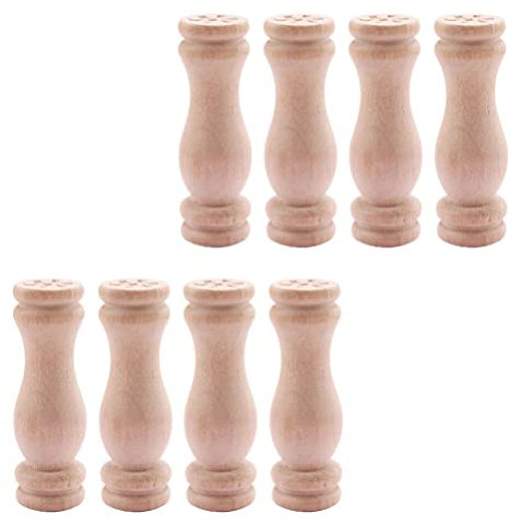 8 Stück Miniatur Puppenhaus Zubehör - Holzsäulen Für Puppenstubenmöbel, Mini-Dekoration Für Rollenspiele, Eltern-Kind-Spiele Und Foto-Requisiten