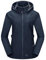 Outdoor Ventures Damen Softshelljacke Kurze Gefütterte Wasserdichte Übergangsjacke mit Abnehmbarer Kapuze Regenjacke Funktionsjacke Outdoor Regenmantel für Wandern Laufen Sporten Blau M