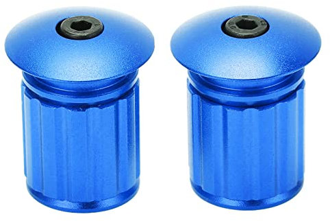 1 Paar Fahrrad Lenkerstopfen Blau Aluminiumlegierung Verstellbare Lenkerendkappen Lenkerendstopfen für 18-20 mm Rennrad BMX MTB Fahrradlenker