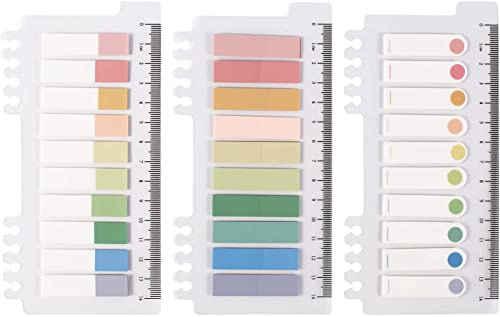 YUBX Morandi Sticky Notes Set Index Tabs Klebezettel Haftstreifen Haftnotizen Tabs 30 Farben Notiz Aufkleber Klebrige Marker Seitenmarkierung 200 Stück/Packung, 3 Packungen (Vanillic)