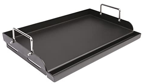 Uniflasy Plaque de cuisson antiadhésive pour barbecue à gaz, plaque en fonte pour barbecues à gaz et charbon de bois, 63,5 x 40,6 cm, revêtement anti-adhésif plat pour barbecue Weber Charbroil Camp