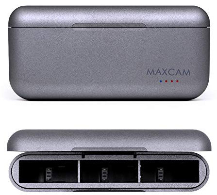 Caricabatteria triplo MAXCAM Power per GoPro HERO 8/HERO 7/HERO 6/HERO 5 Black