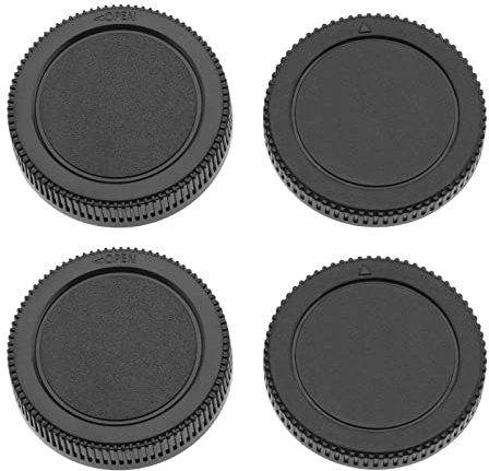 ECSiNG 2 Sets Objektivdeckel Vorderer Und Hinterer Objektivdeckel-Abdeckungssatz, Kompatibel mit Panasonic Lumix G9 G7 G6 G5 G3 G2 G1 G10, Kompatibel mit Olympus E-M10 Mark IV/III/II