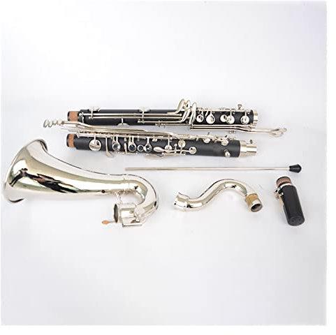 TSTS Versilberte Tasten, Bassklarinette, B-Klarinette, Hochwertiges Bakelit-Instrument Mit Koffer Holzblasinstrument