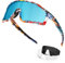 KAPVOE Polarizzati Occhiali da Ciclismo Uomo Occhiali MTB Donna Occhiali Bici da Corsa Con 3 Lenti TR90 Occhiali da Sole Sportivi Anti-UV400 Occhiali Ciclista Mountain Bike Bicicletta Running Blu