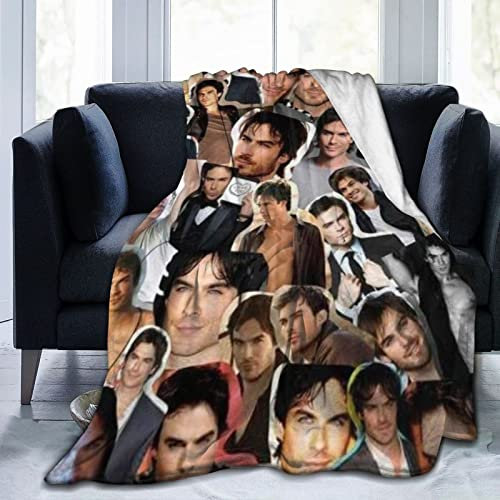 Ian-Somerhalder Kuschelige Plüsch-Thow-Decke, Flanelldecke, Bettwäsche, warmes Fleece, weiche Decke für Sofa, Couch, Wohnzimmer, Büro, Auto, Camp, Stranddecken, 60x50