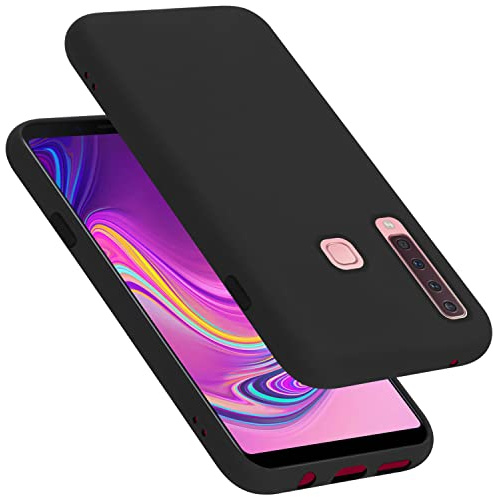 Cadorabo Hülle kompatibel mit Samsung Galaxy A9 2018 Hülle Silikon Handyhülle für Galaxy A9 2018 Case aus flüssigem Silikon- Kratzfeste und stoßfeste dünne TPU Schutzhülle - Liquid SCHWARZ