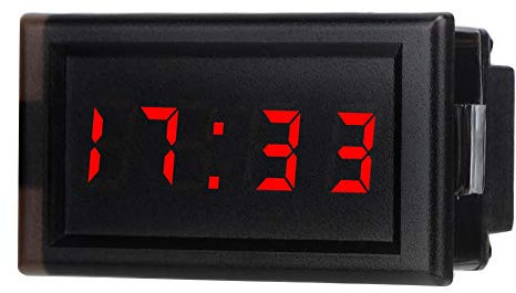 Uhr 12V,Uhr Auto,Uhr Für Auto Mit Beleuchtung,Auto-Uhren In Blau,Autouhr Digitaluhr Für Autouhren ports Line Gleichrichter (Rot)