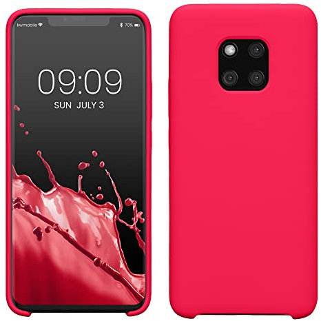 kwmobile Hülle kompatibel mit Huawei Mate 20 Pro Hülle - Silikon Handy Case - Handyhülle weiche Oberfläche - kabelloses Laden - Neon Pink