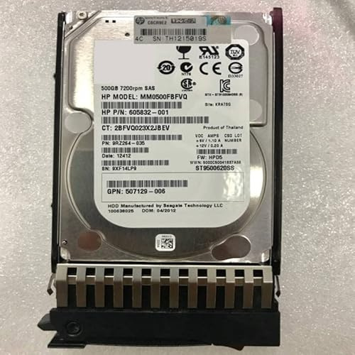 MIDTY HDD für G7 500 GB 2,5 Zoll SAS 12 Gb/S 64 MB 7200 U/min für interne HDD für Server HDD für 508009-001 507610-B21