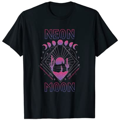 Neon Moon Light The World Selenography Earth Moon T-Shirt