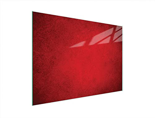 DarHaus Couvercle pour plaque de cuisson universelle en céramique, à induction, Planche à découper en verre 40 x 30 cm, protection anti-éclaboussures, plaque en verre, cuisine, Rouge