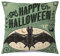 RABUSOFA Happy Halloween Wurfkissenbezüge, 45,7 x 45,7 cm, Vintage-Kissen, dekoratives Wurfkissen, Fledermaus-Kissenbezug, quadratisch, grün, Leinen, Dekorationen für Sofa, Bett, Couch