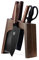 MITSUMOTO SAKARI 6 Pcs Professional Japanese Kitchen Knife Set, German Premium Alloy Steel Cooking Knife Set with Block, Walnut Knife Block with Knives and Scissor (Built-in Sharpener)