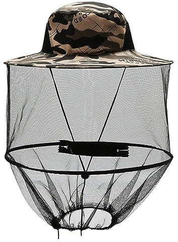Imkerhut Moskitonetz Hut, Bienenschleier Hut Gesichtsschutz Hut Anti-Moskito Sonnenhut, Kopfschutz und Netzhut Unsichtbare Moskitonetzkappe Faltbar für Outdoor Wandern Camping Gartenarbeit