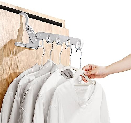 Cintre Pliable Voyage Porte Manteau Patere Porte avec 5 Trous,Adapté pour Les Voyages de Camping en Plein air,Les Appartements d'hôtel,Les Appartements Etudiants (1 Pack)