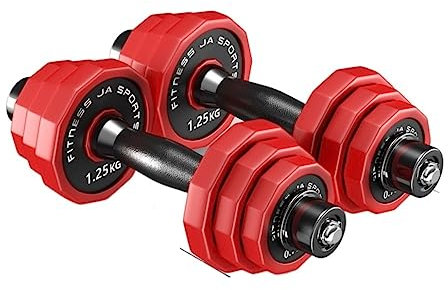 Kurzhanteln Hanteln 2 Stück PU-Stahlhanteln, Verstellbares Gewicht, Hantel, Hantel, Gewichtsverlust, Hanteln, Übung, Armmuskulatur Hantel Workout (Color : Rood, Size : 15kg(7.5kg*2))