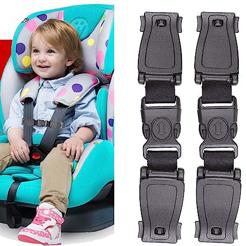 IOSPKKIO® 2 Stück Abschnallschutz Kindersitz, Kindersitz Brustgurt Clip Kindersicherheitsgurt, Sicherheitsgurt Schnalle Gurt, Fahrradsitze, Schnalle für Schulranzen, Schwarz