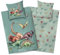 Aminata kids Bettwäsche 135x200 Kinder Dinosaurier Biber Flanell Baumwolle | grün - Jungen | 2- teilige warme & weiche Kinder-Wende-Bettwäsche-Set Dino