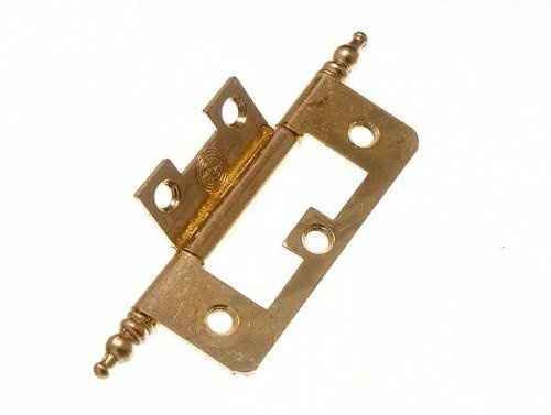 12 Pairs (24 Hinges) X 2.5 Inch Cabinet Door Flush Hinges with Finials - EB Brass Plated