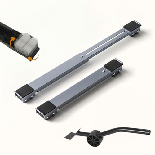 Zuquik Waschmaschinenuntergestell Möbelroller flach Transporthilfe mit Rollen, mit drehbaren Radnaben und Hebelstange, 45-71 cm anpassbar, bis 400 kg