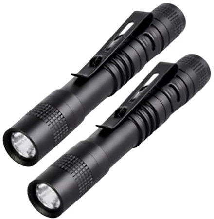 Fay Bless 2 linternas LED con luz para bolígrafo, mini luces de bolsillo de 500 lúmenes para mayor comodidad