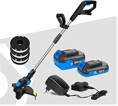 Cisaille à gazon portative de taille-haie, Tondeuse à gazon électrique 20V tondeuse à gazon sans fil 12in coupe-chaîne à dégagement automatique élagage outils de jardin batterie Li-ion Léger et facile