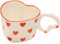 FülleMore Süße Kaffeetasse mit Herz-Henkel 250ml Porzellan Kaffeebecher Herzform Keramiktasse Valentinstagsgeschenk Geburtstag Geschenkidee für Freund Freundin Partner (Rot)