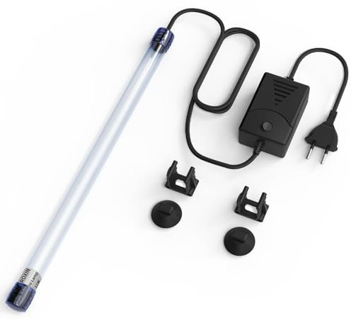 LEDBOKLI 11W Lampe Aquarium Stérilisateur UV Filtre,Longueur d'onde UV 250~270nm,Tension 220V,pour La Purification De l'eau Et La DéSinfection BactéRicide dans Les Aquariums Et Les Aquariums