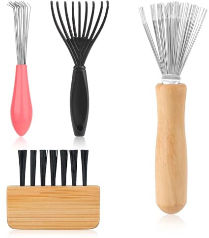 4Stück Bürstenreiniger Haarbürste Reinigungswerkzeug Kamm Entferner Kamm Reinigungsbürste Haarbürsten Reiniger Werkzeug zum Kammreiniger Reinigen Von Bürsten Kämmen Badematten