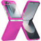 WEYNRBOX Custodia per Galaxy Z Flip 6 con 2 pellicole protettive per lo schermo, in policarbonato rigido, militare, antiurto, antigraffio, rosa acceso