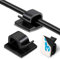 easy line Kabelhalter selbstklebend | kabelclips selbstklebend | 3M Kleber SET 50 Stück Outdoor & Indoor | Organisiertes Kabelmanagment Transparent (Schwarz 50 Stück)