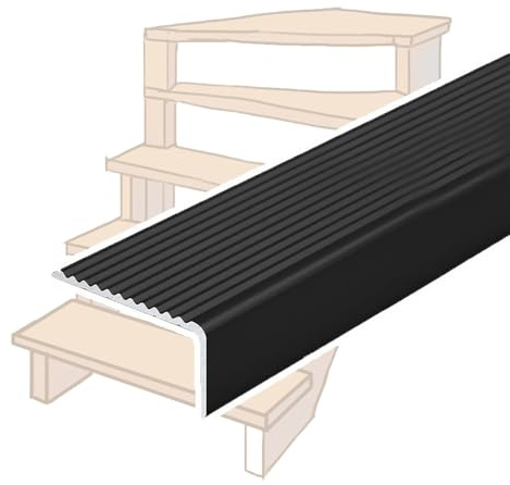 HAEKEBC Nez De Marche en Aluminium 50 90 100 120 150cm Protection De Bord D'escalier Extérieur Moulure De Nez De Marche Antidérapante Bordure D'escalier Dorée Décorative(Black,90cm/36in)