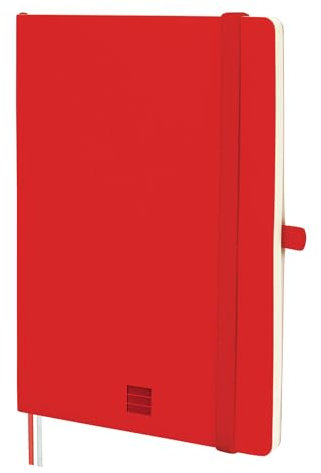 Finocam - Notizbuch Nexo Flexibler Einband Dotted-Gepunktet Rot | Notizbuch DIN A5 mit perforierten Blättern | Innentasche und Stifthalter | 72 Seiten, Ideal als Bullet Journal