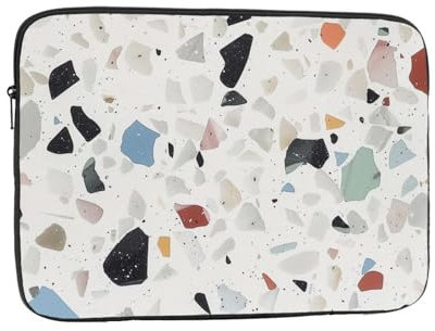 Housse de protection antichoc pour ordinateur portable 17 Motif terrazzo blanc