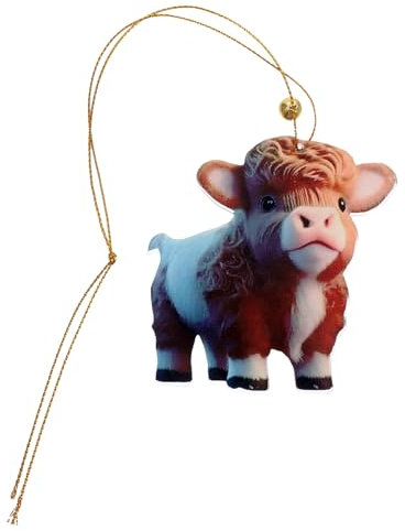 HOLIDYOYO Hängendes Highland Cow Ornament Aus Acryl Lustiges Kuh Für Weihnachtsbaum Auto Und Party Einzigartige Weihnachtsbaumdekoration Für Familie Und Freunde