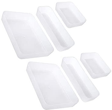 DIYEAH 6 Stück Boxen Schubladen Organizer Aufbewahrung Kühlschrank Organizer Behälter Organizer Durchsichtige Küchenbesteckkästen Schubladenkästen Diverse Behälter Schreibwarenbehälter