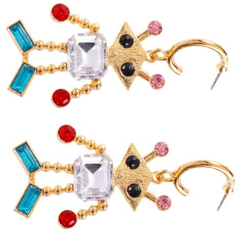 Beaupretty 1 Paar Frauen Ohr Schmuck Roboter Ohrringe Büroklammer Pins Bunt